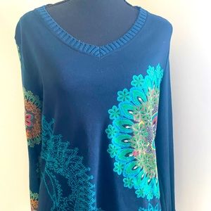 Desigual Blue V neck sweater/ top